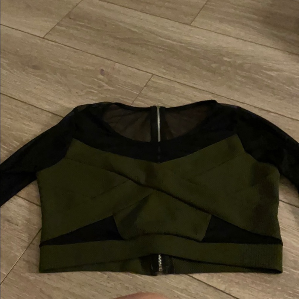 Long Sleeve mesh crop top